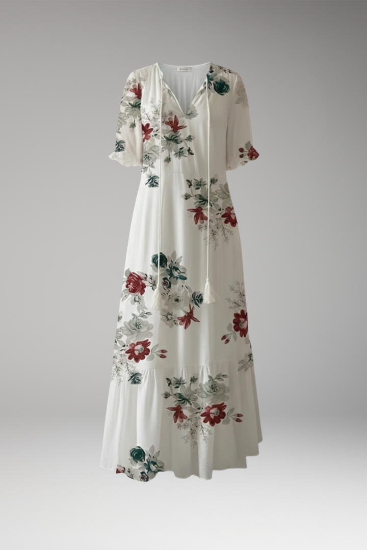 Women's Maxi Dress with Bohemian Design and Relaxed Fit
