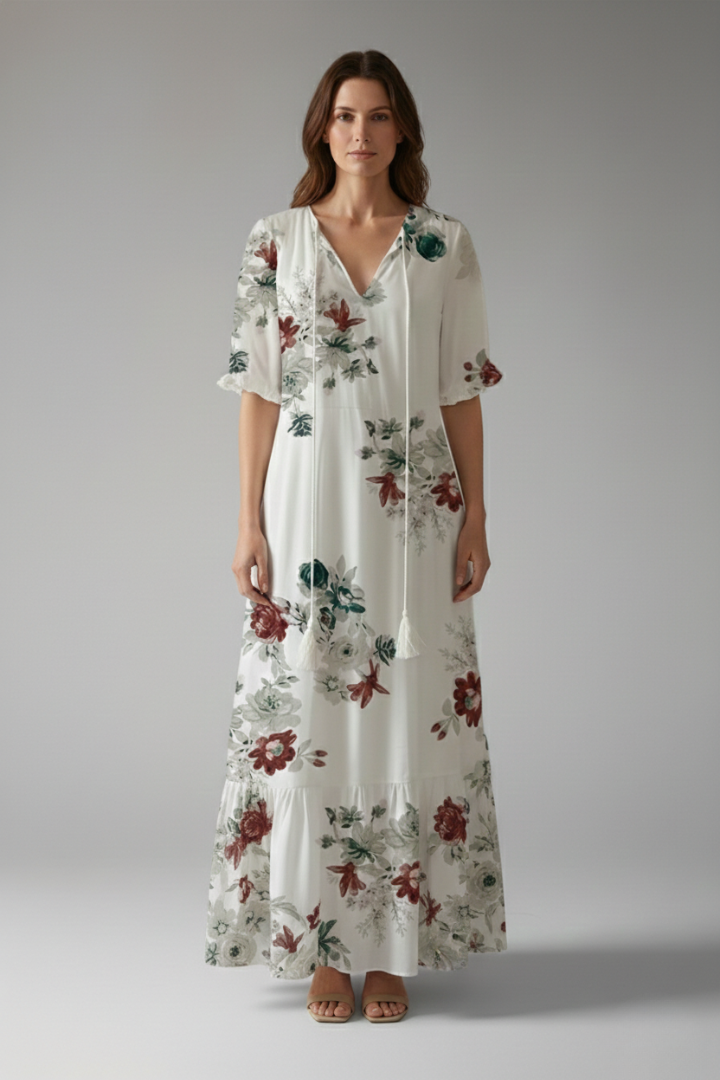 Women's Maxi Dress with Bohemian Design and Relaxed Fit