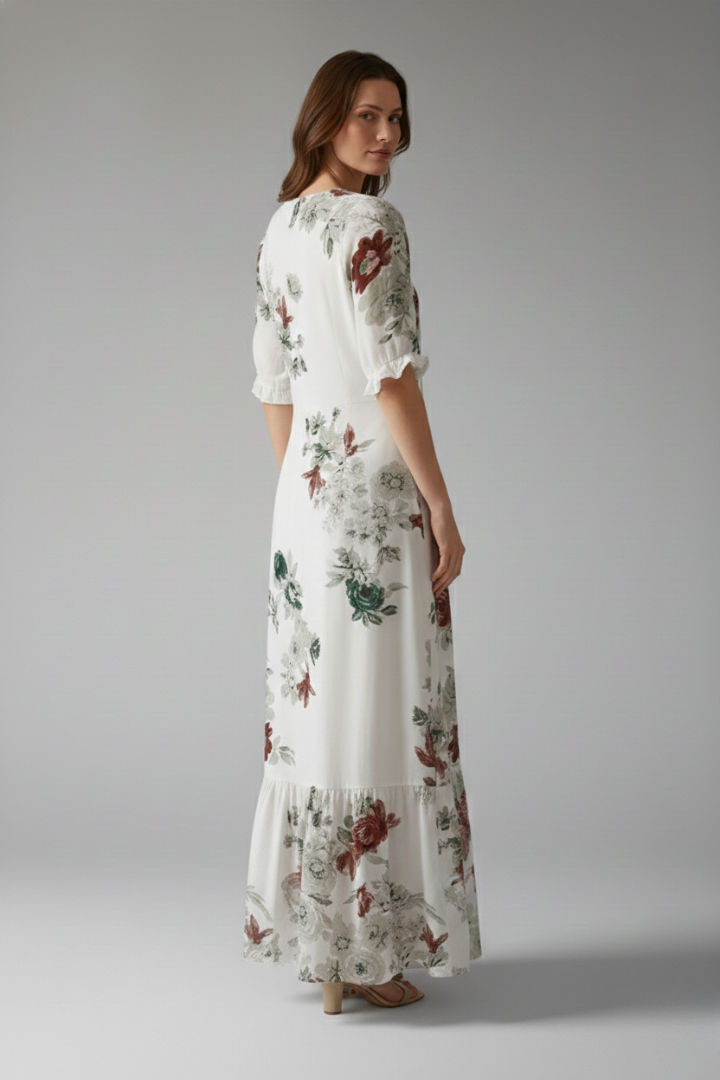 Women's Maxi Dress with Bohemian Design and Relaxed Fit