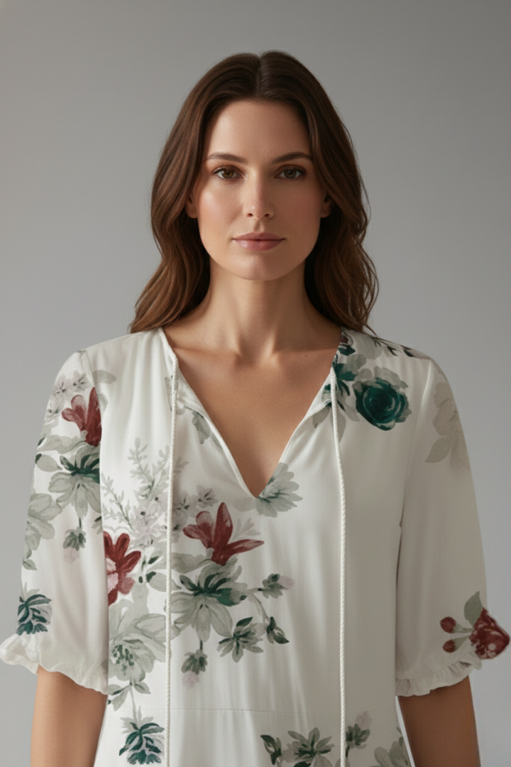 Women's Maxi Dress with Bohemian Design and Relaxed Fit