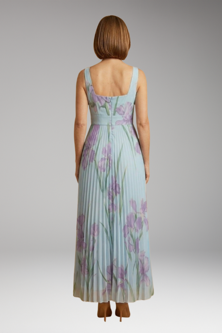 Women's Maxi Dress with Floral Pattern and A-Line Fit