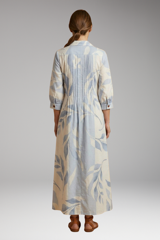 Women's Maxi Dress with Floral Pattern and Pockets