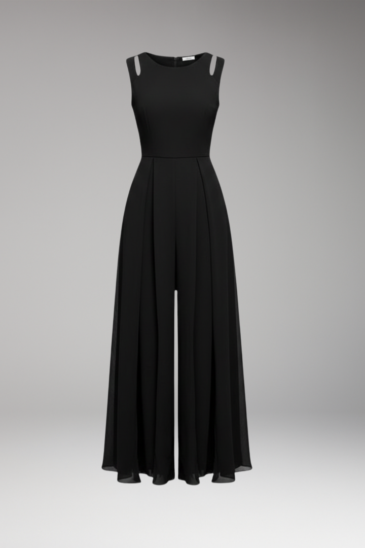 Women's Maxi Dress with Side Slit and Sleeveless Design