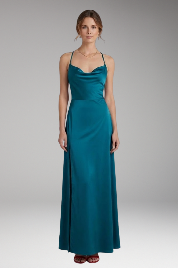 Women’s Maxi Dress with Sleeveless Design and Braided Back