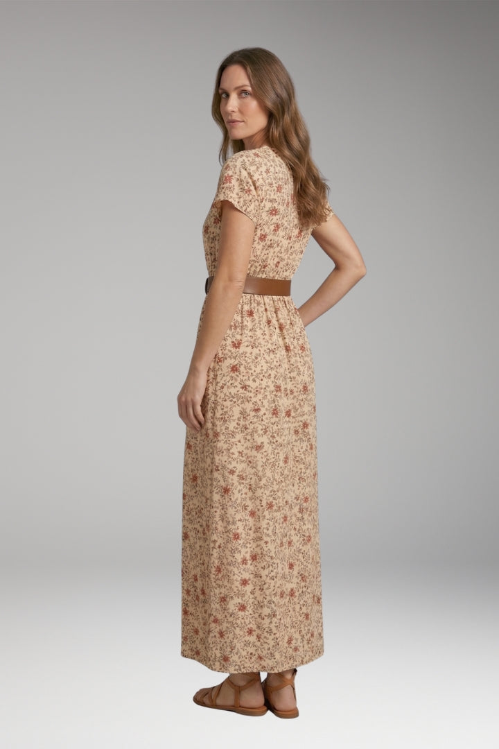 Women’s Maxi Dress with V-Neck and Wrap Design