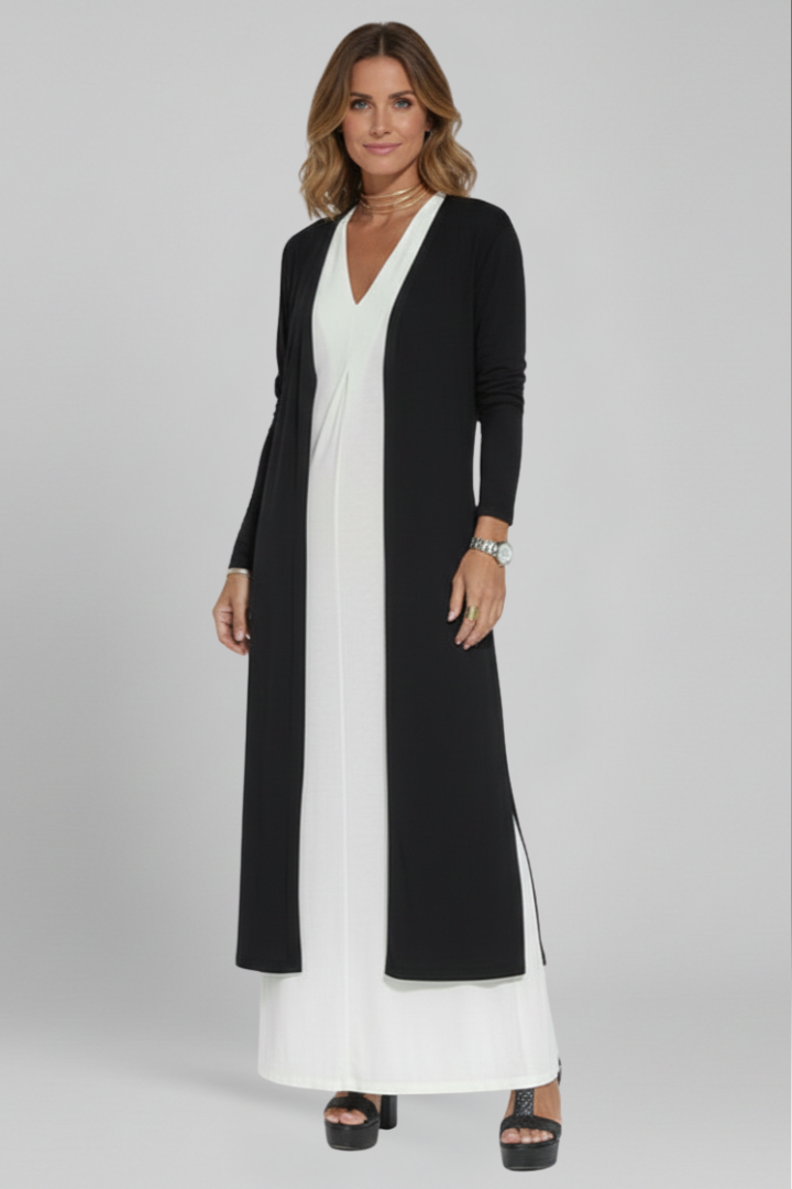 Women's Maxi Dress with V Neck and Sleeveless Cut