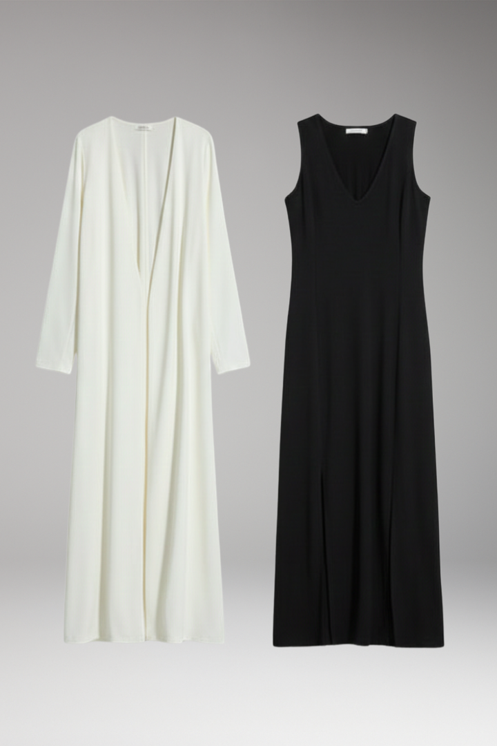 Women's Maxi Dress with V Neck and Sleeveless Cut