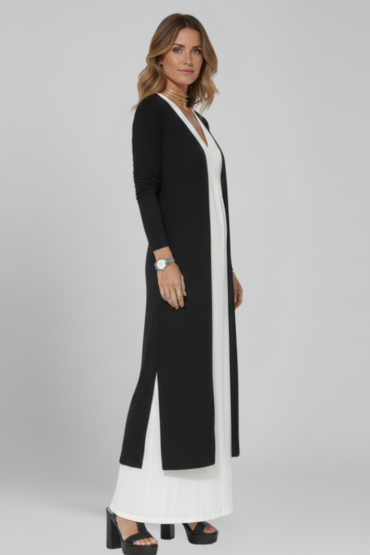 Women's Maxi Dress with V Neck and Sleeveless Cut
