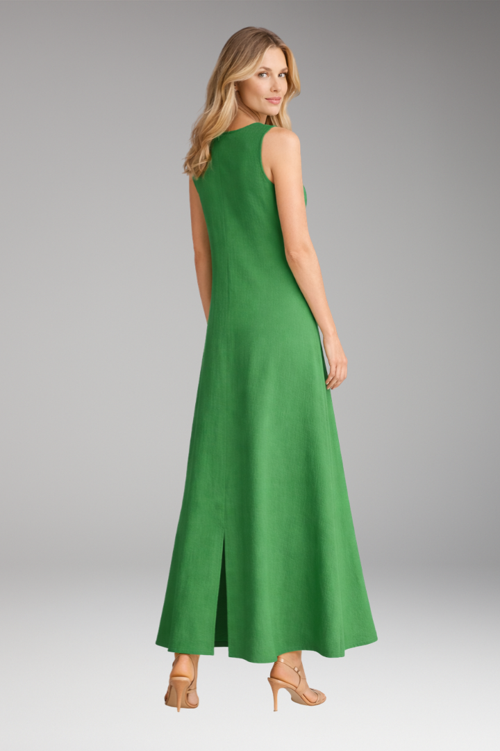 Women’s Maxi Dress with V‑Neck and Side Slit