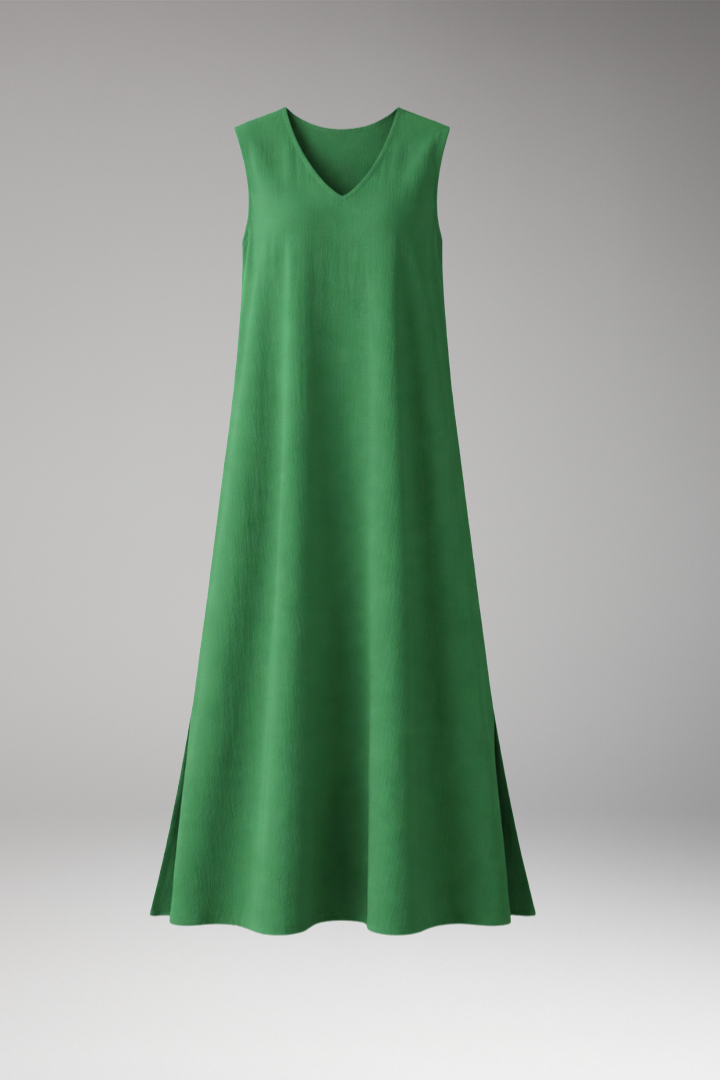 Women’s Maxi Dress with V‑Neck and Side Slit