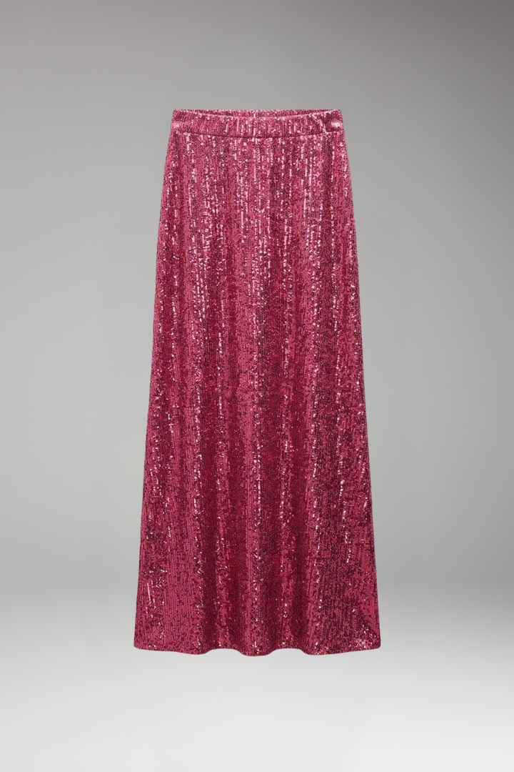 Women’s Maxi Skirt with Elastic Waistband and Textured Surface