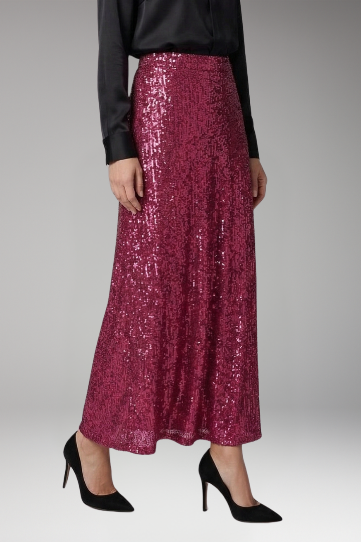 Women’s Maxi Skirt with Elastic Waistband and Textured Surface