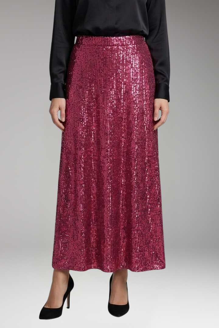 Women’s Maxi Skirt with Elastic Waistband and Textured Surface
