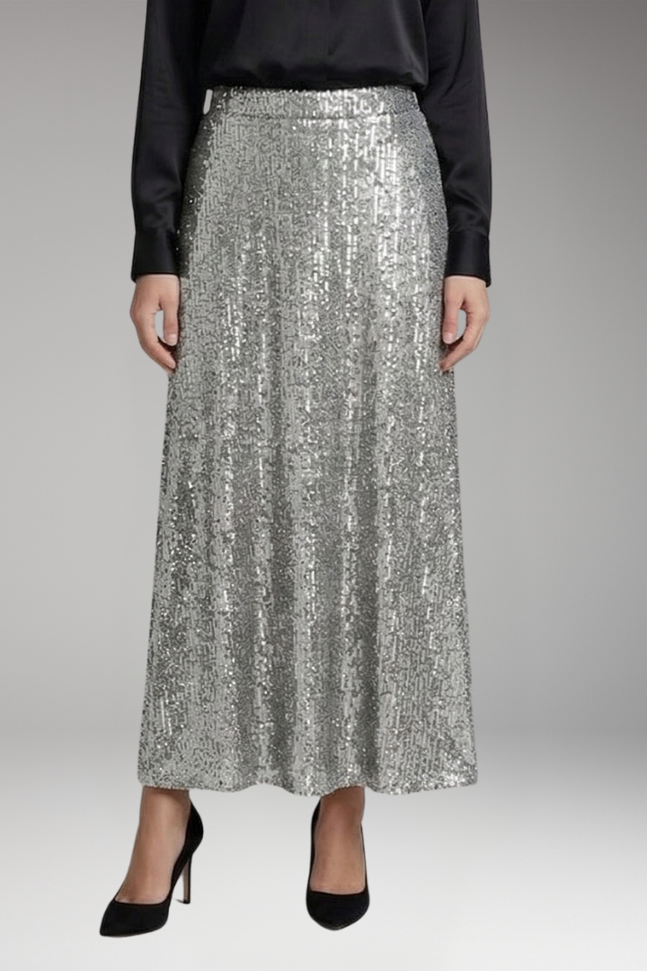 Women’s Maxi Skirt with Elastic Waistband and Textured Surface