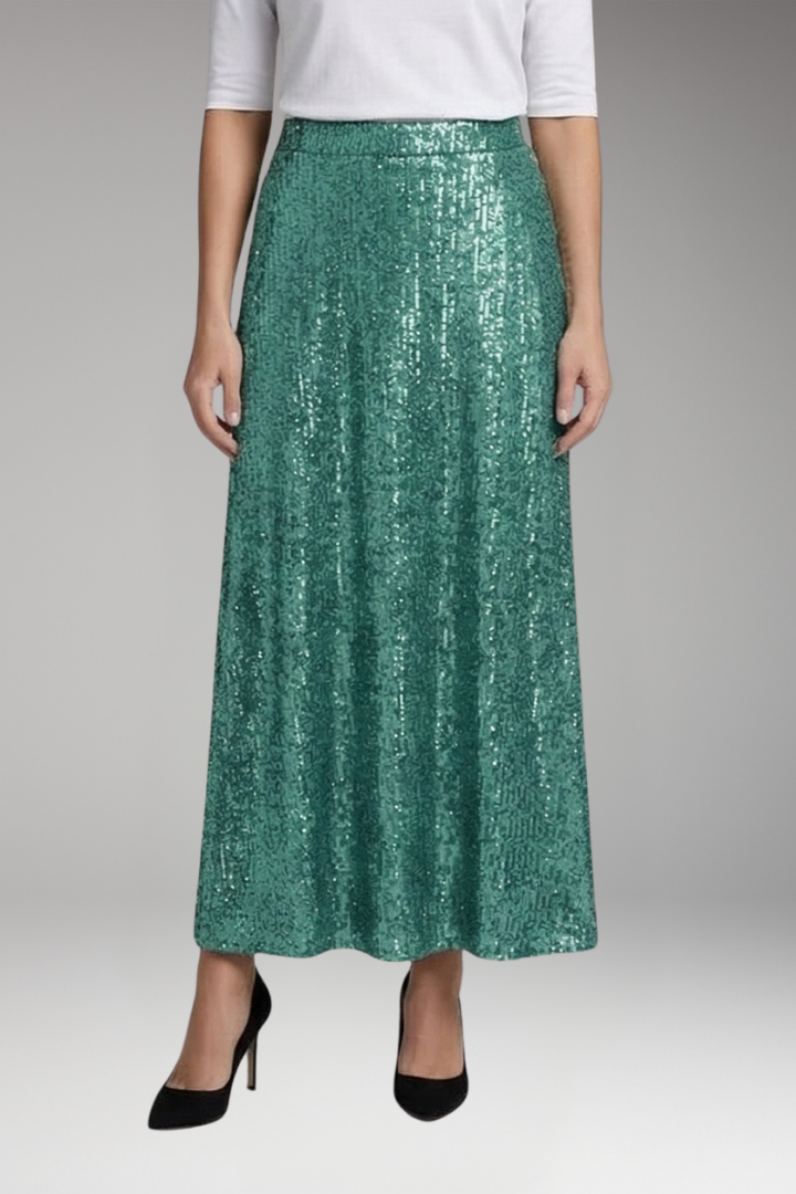 Women’s Maxi Skirt with Elastic Waistband and Textured Surface