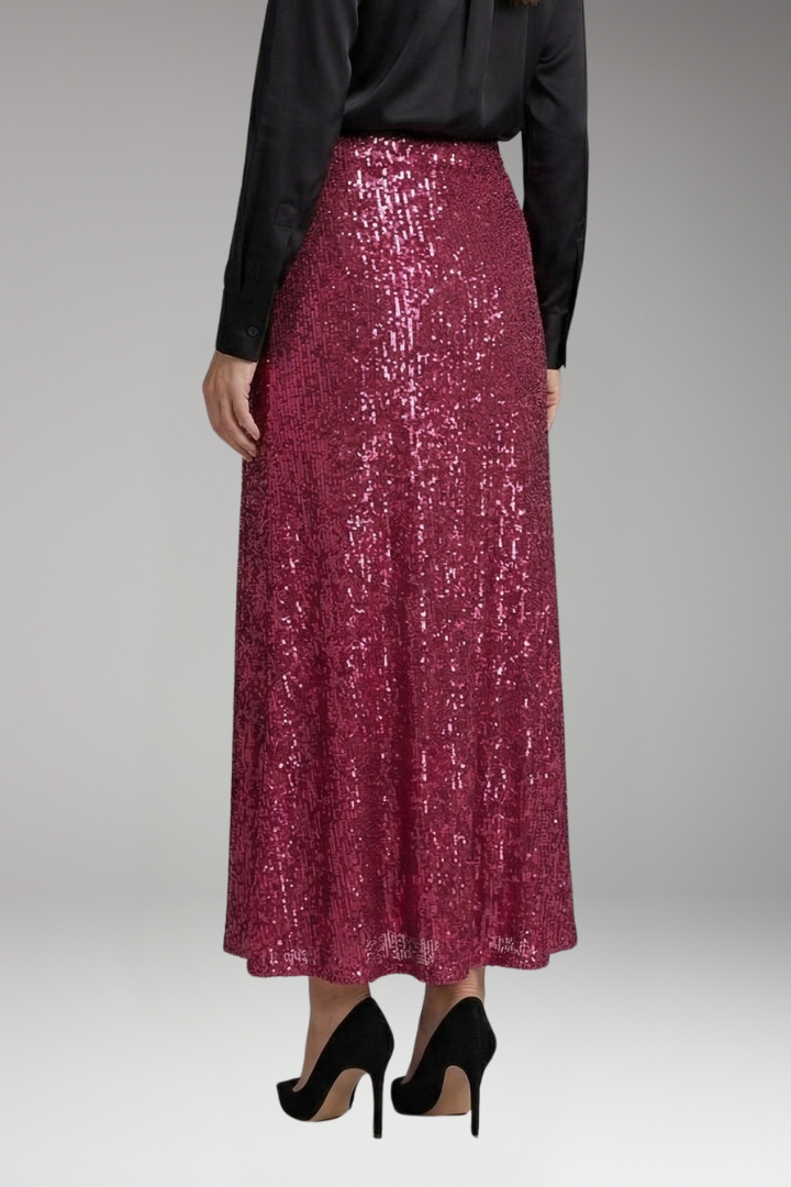Women’s Maxi Skirt with Elastic Waistband and Textured Surface