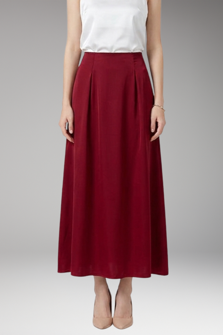 Women’s Maxi Skirt with High Waist and Flared Silhouette