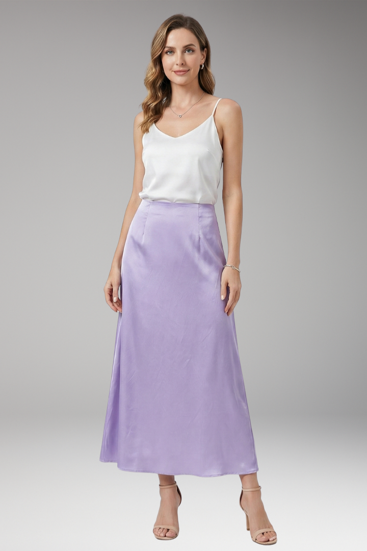 Women’s Maxi Skirt with High Waist and Flared Silhouette