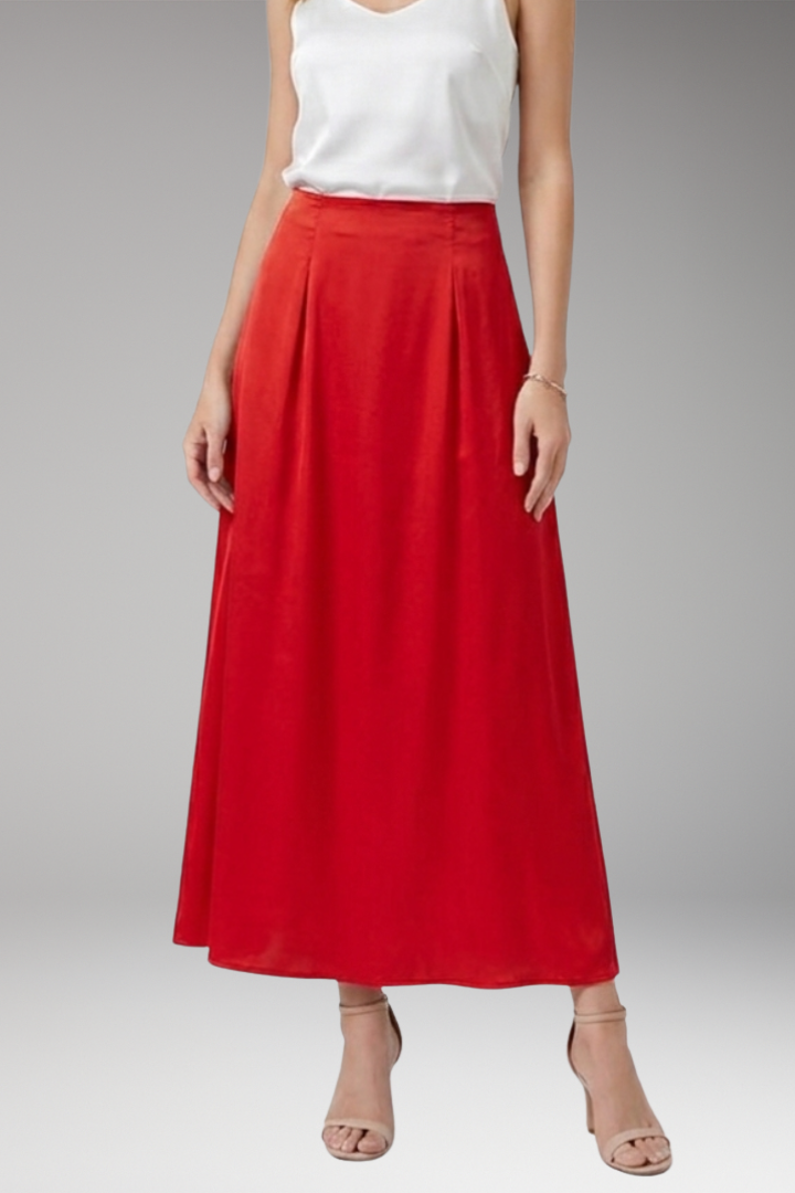Women’s Maxi Skirt with High Waist and Flared Silhouette