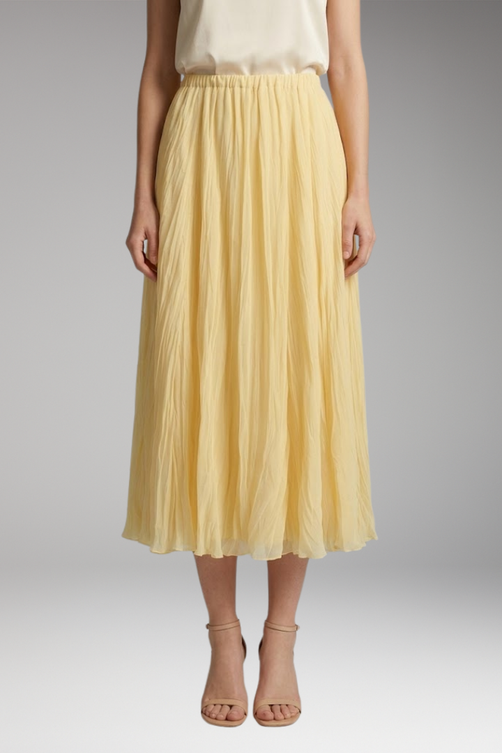 Women’s Maxi Skirt with High-Waist and Pleated Design