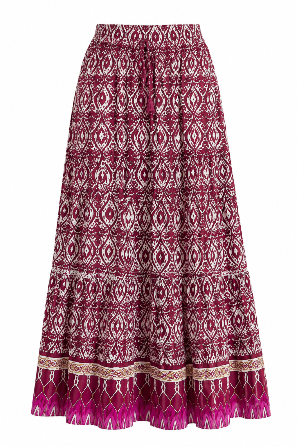 Women’s Maxi Skirt with High Waist and Tiered Layers