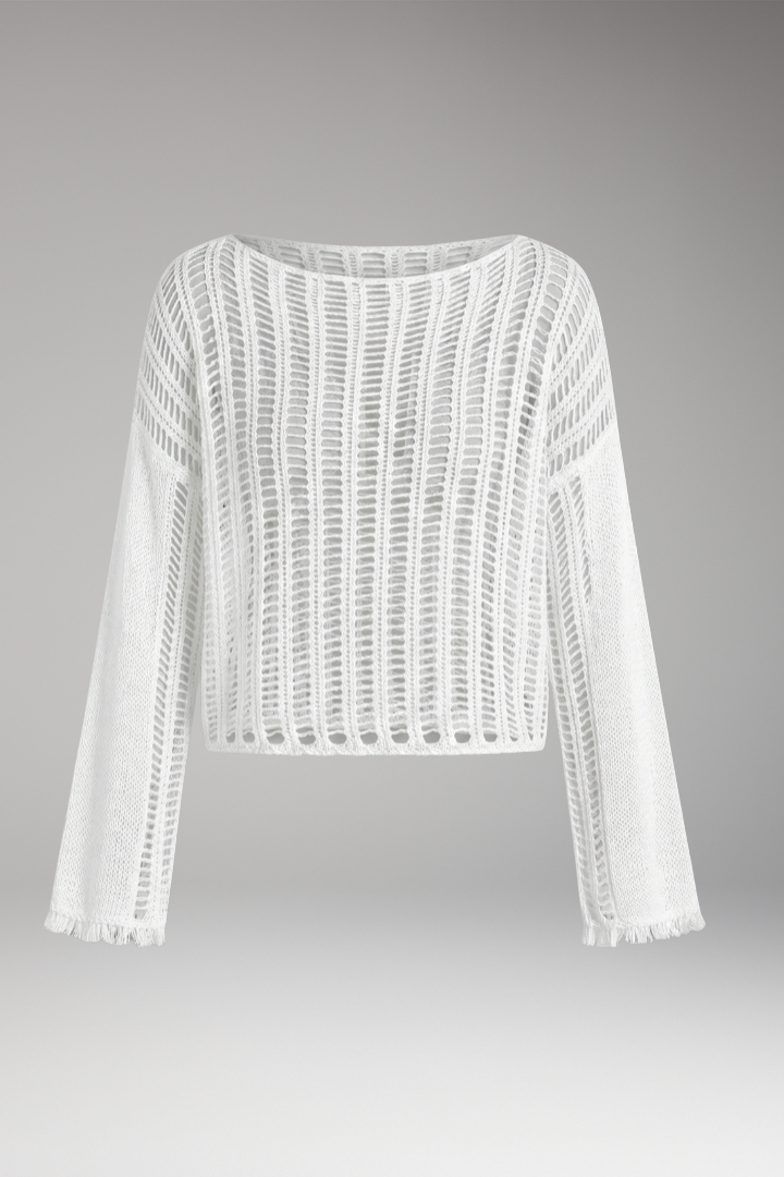 Women’s Mesh Beach Top with Long Sleeves and Cropped Fit