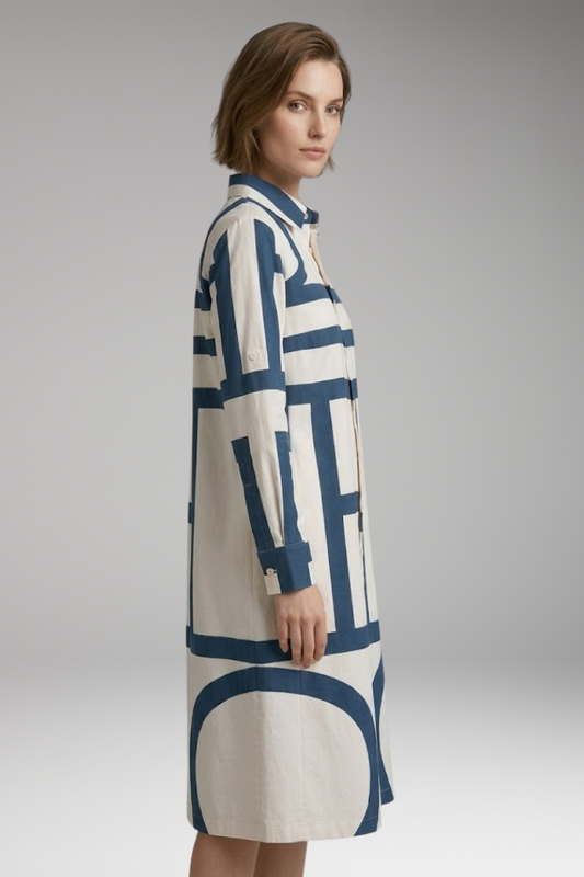 Women's Midi Dress with Flowing Drape and Plain Surface