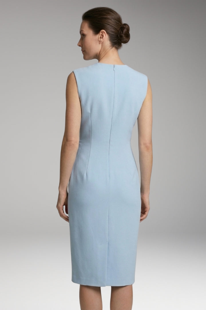 Women’s Midi Dress with Keyhole Neck and Fitted Waist