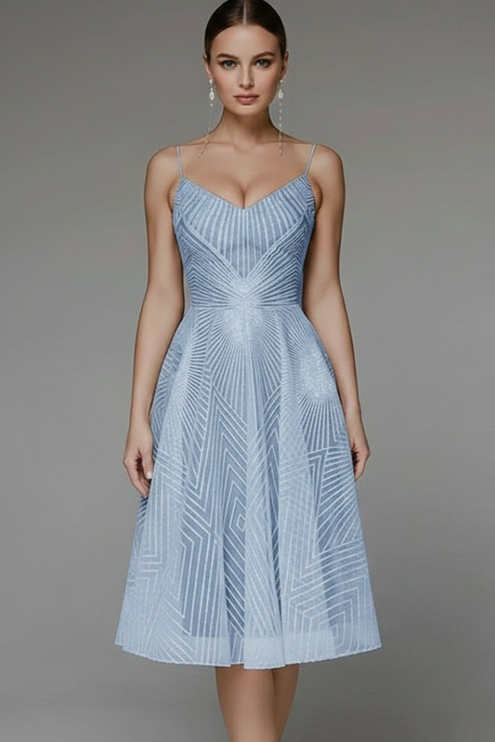 Women's Midi Dress with Open Back and Elegant Design