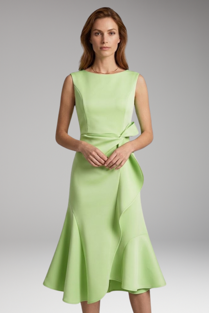 Women’s Midi Dress with Wrap Detail and Asymmetrical Hem
