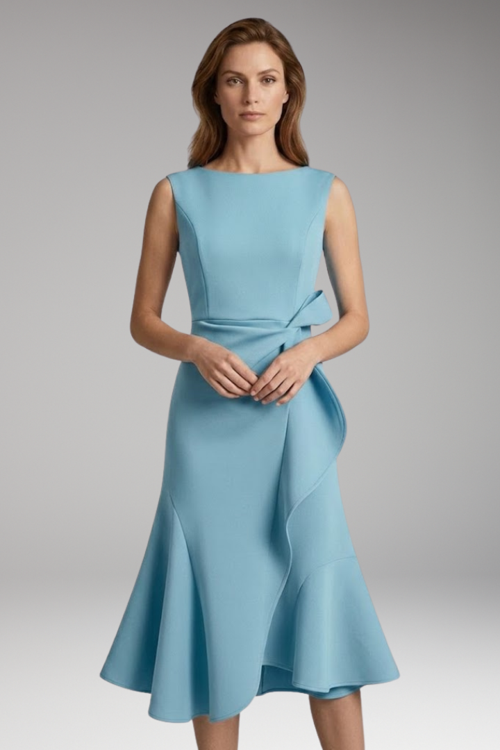 Women’s Midi Dress with Wrap Detail and Asymmetrical Hem