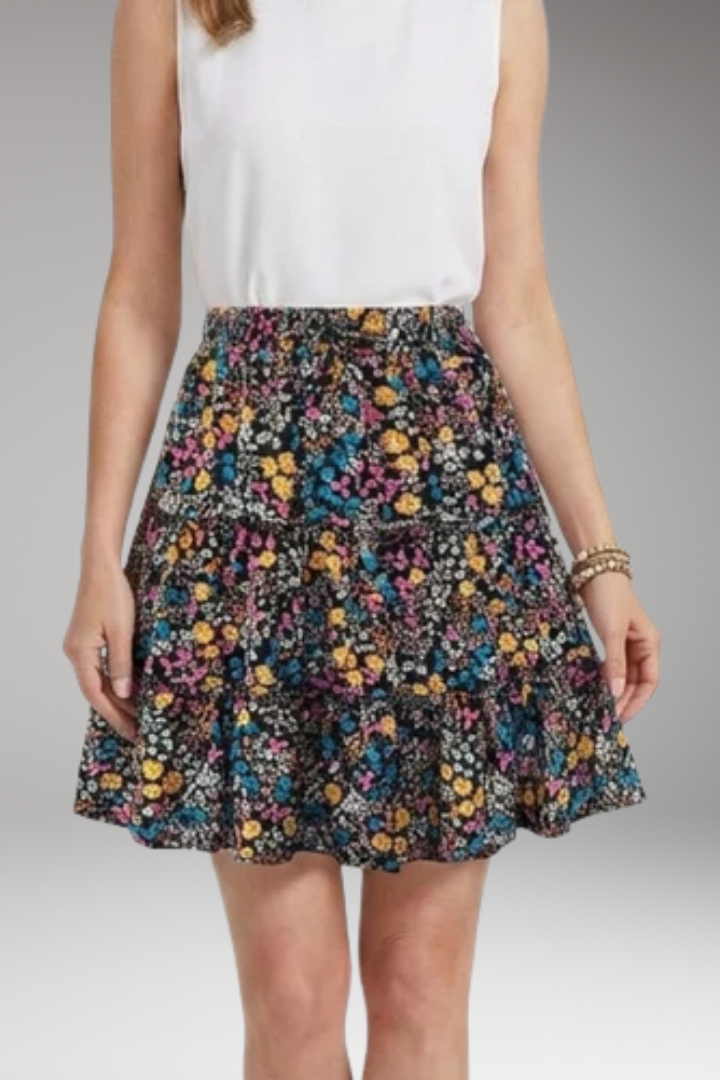 Women’s Midi Skirt with High Waist and Flared Hem