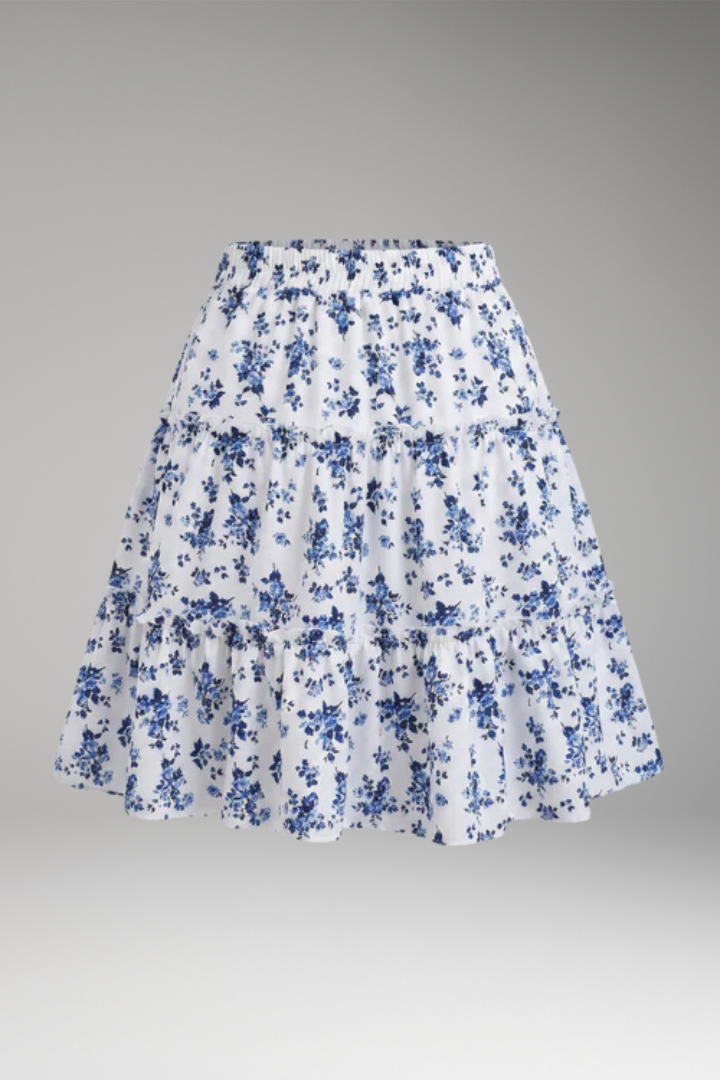 Women’s Midi Skirt with High Waist and Flared Hem