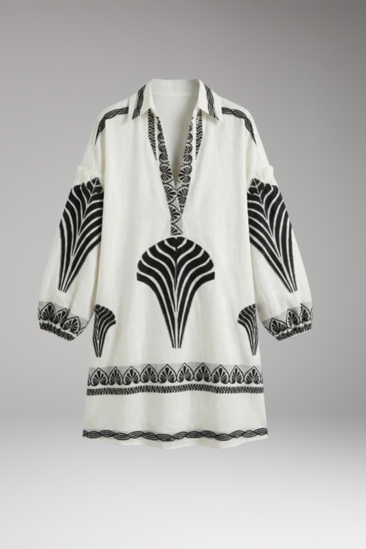 Women's Mini Dress with Graphic Print and Loose Fit