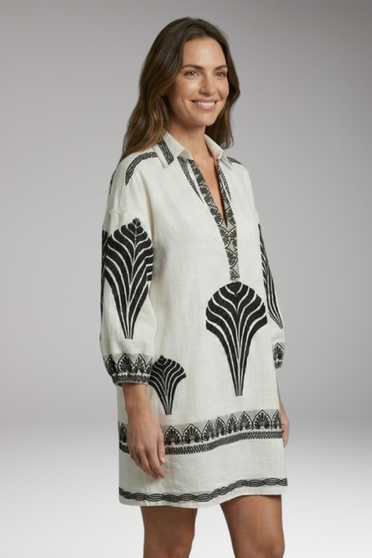 Women's Mini Dress with Graphic Print and Loose Fit
