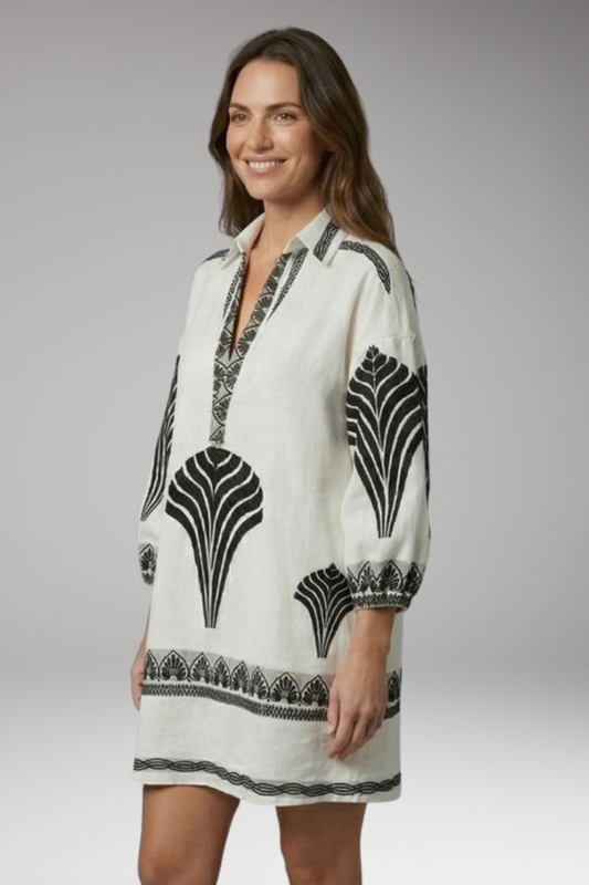 Women's Mini Dress with Graphic Print and Loose Fit