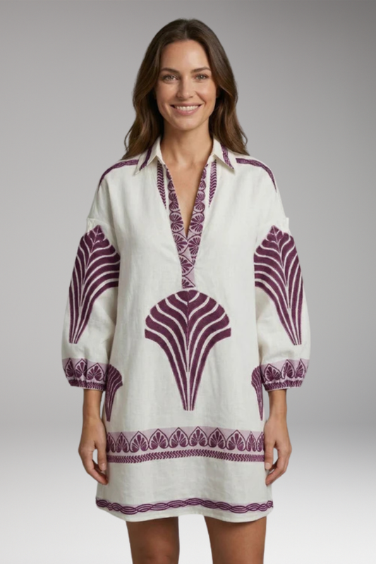 Women's Mini Dress with Graphic Print and Loose Fit