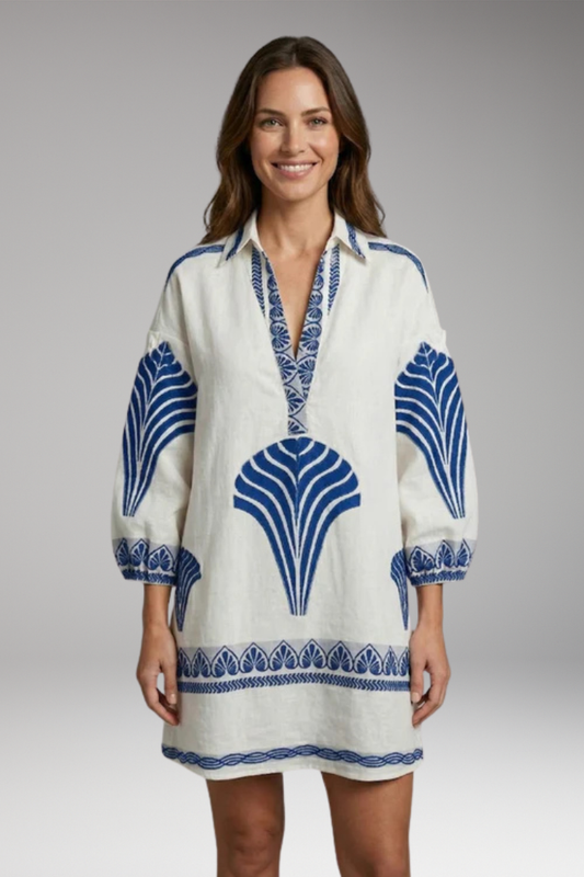 Women's Mini Dress with Graphic Print and Loose Fit