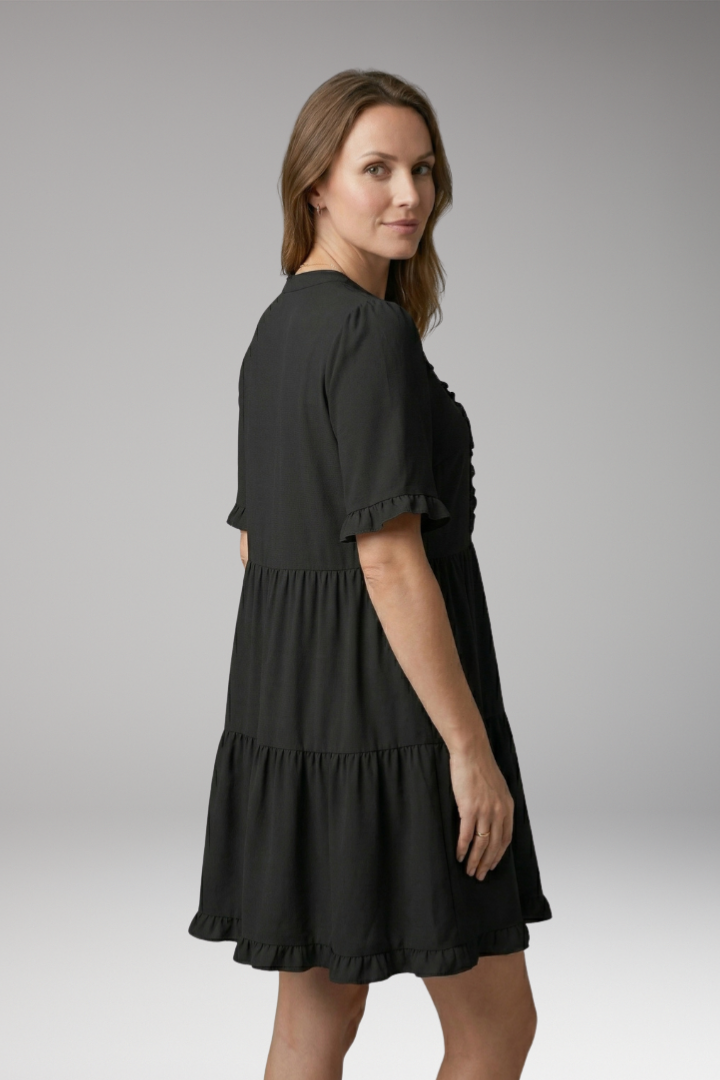 Women’s Mini Dress with V Neck and Ruffled Hem