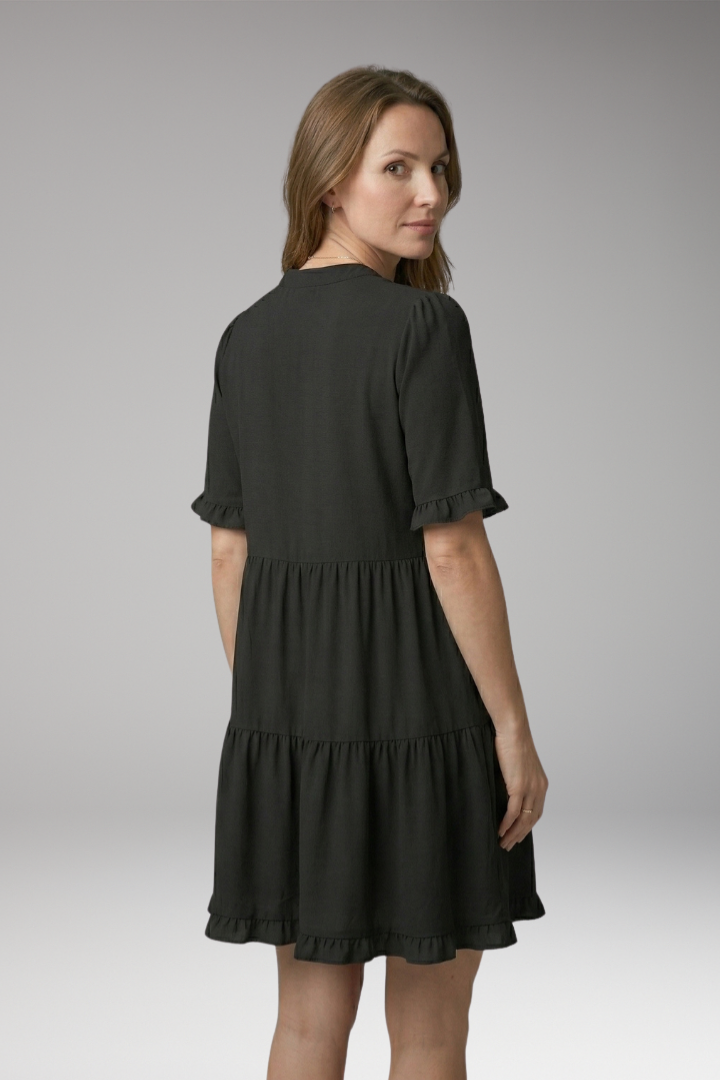 Women’s Mini Dress with V Neck and Ruffled Hem