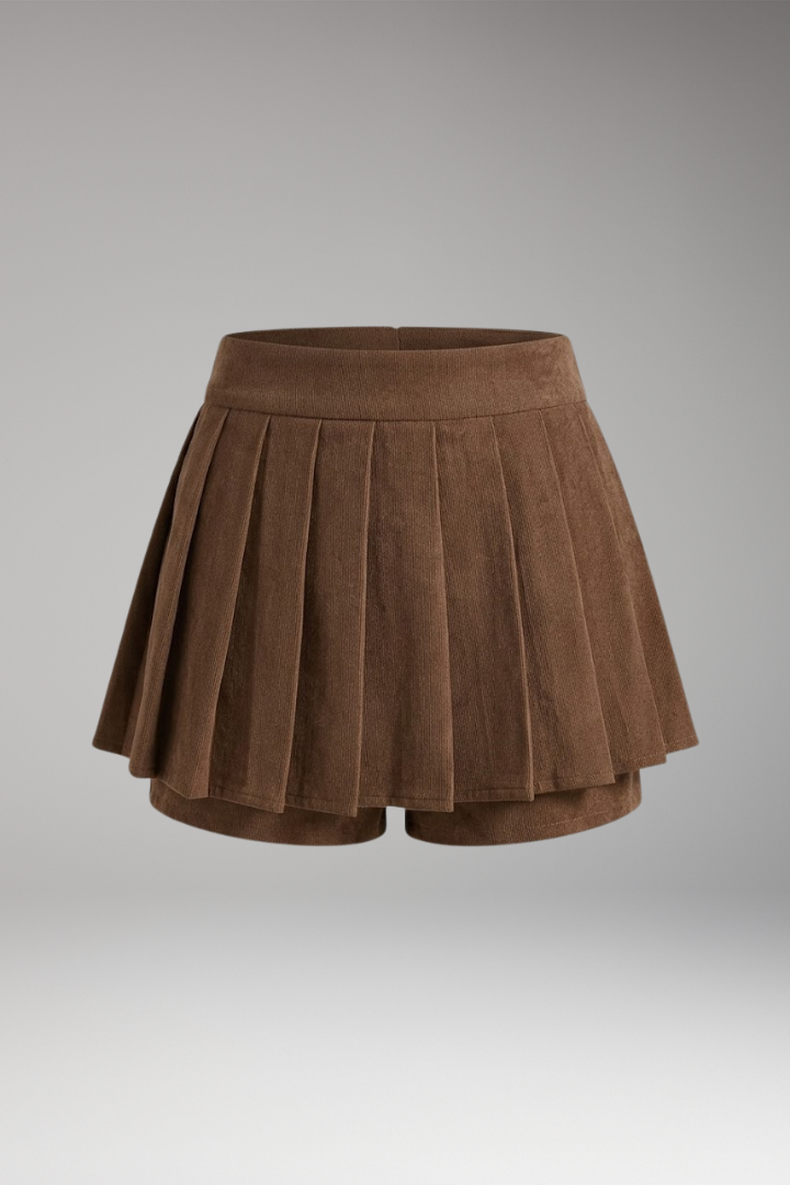 Women’s Mini Skirt with High-Waist and Pleats