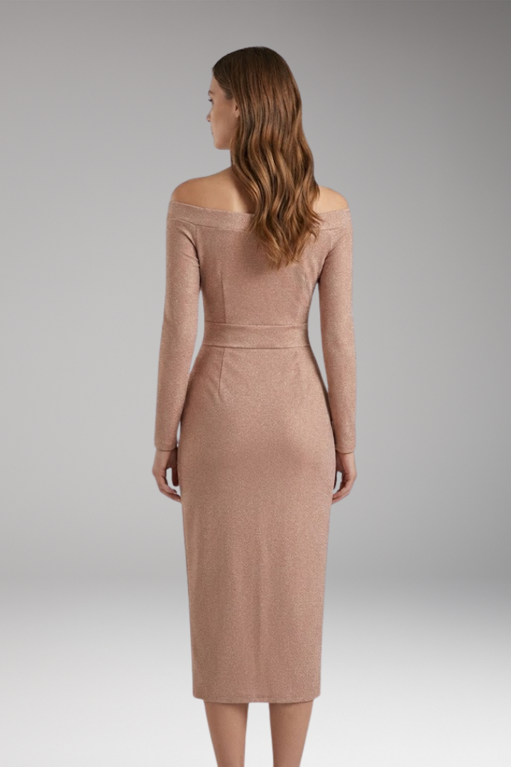 Women’s Off-Shoulder Dress with Long Sleeves and Open Silhouette