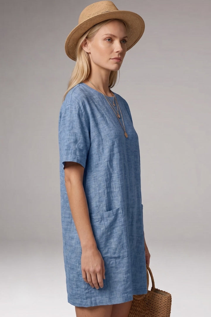 Women’s Oversized T-Shirt Dress with Side Pockets