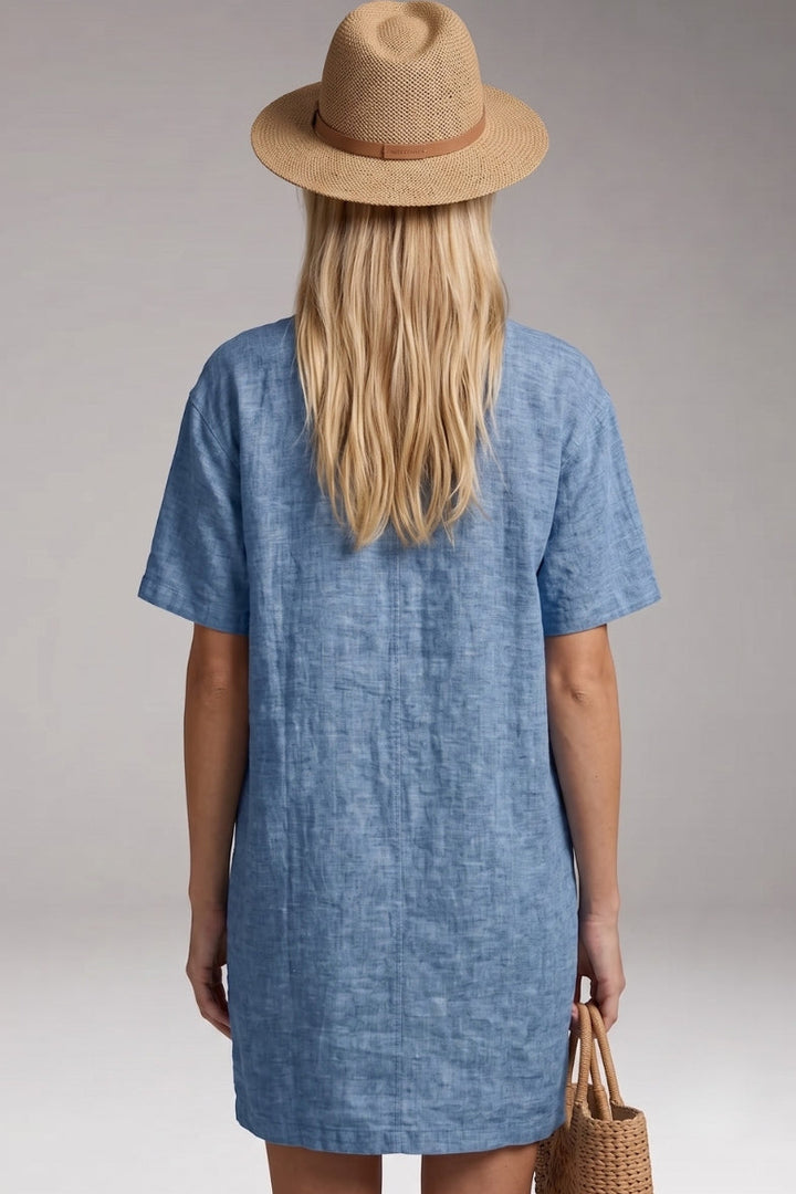 Women’s Oversized T-Shirt Dress with Side Pockets
