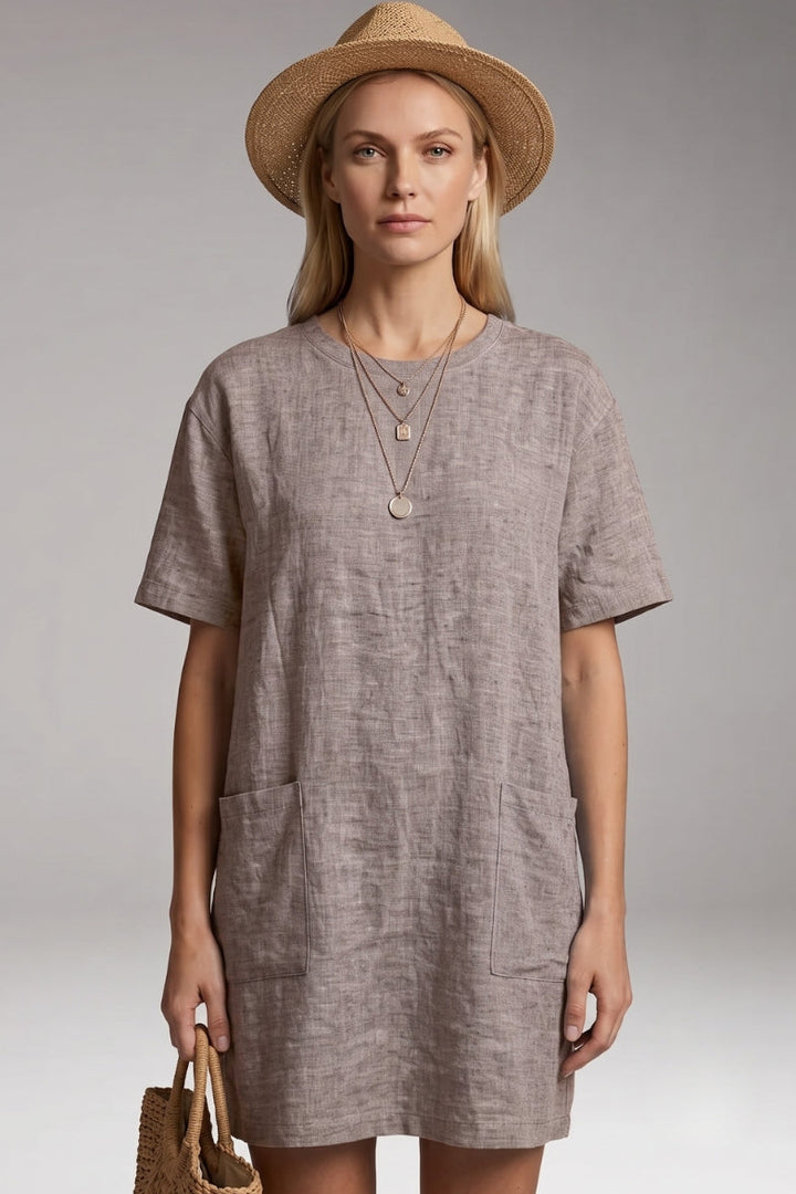 Women’s Oversized T-Shirt Dress with Side Pockets