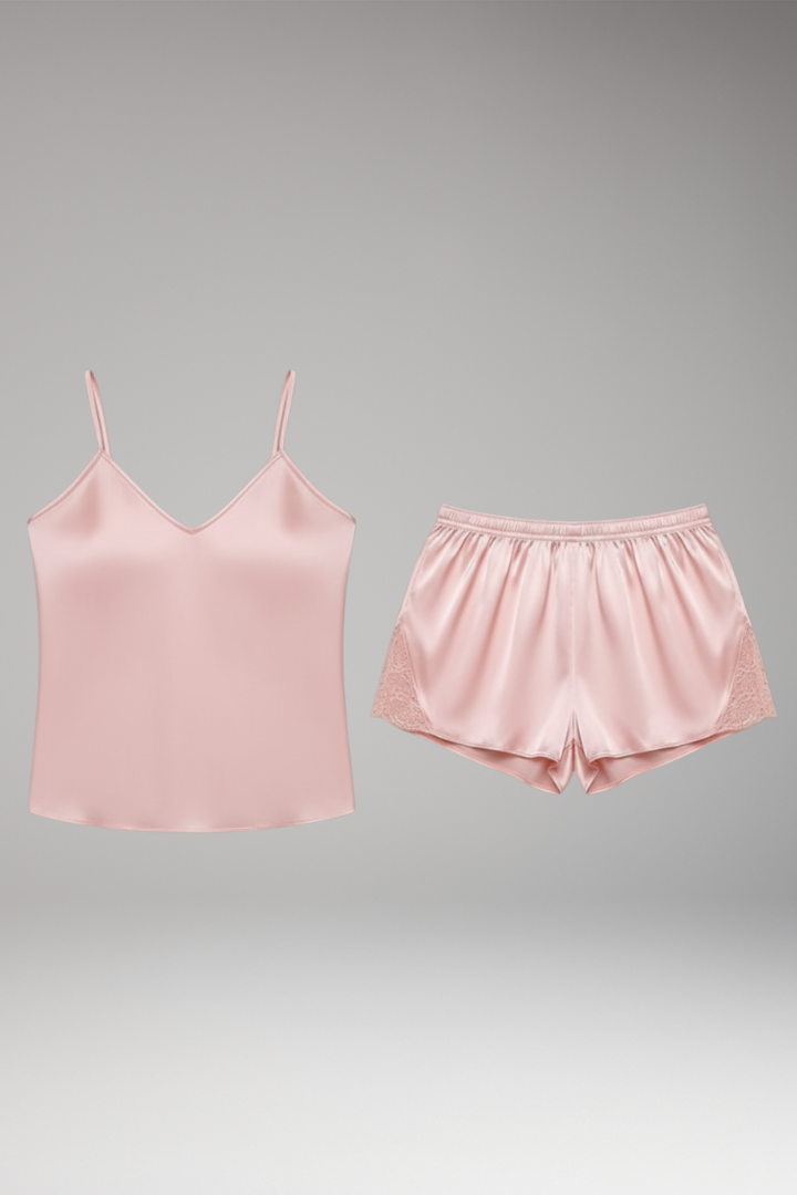Women’s Pajama Set with Camisole and Satin Finish