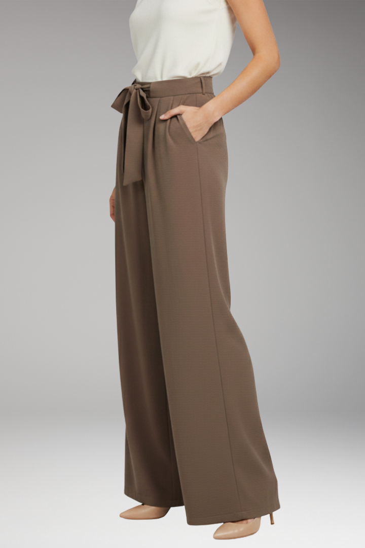 Women’s Palazzo Pants with High Waist and Drawstring