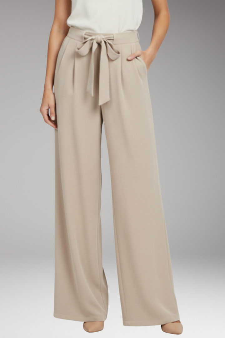 Women’s Palazzo Pants with High Waist and Drawstring