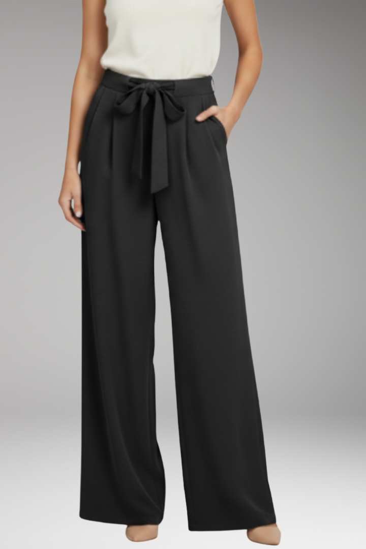 Women’s Palazzo Pants with High Waist and Drawstring