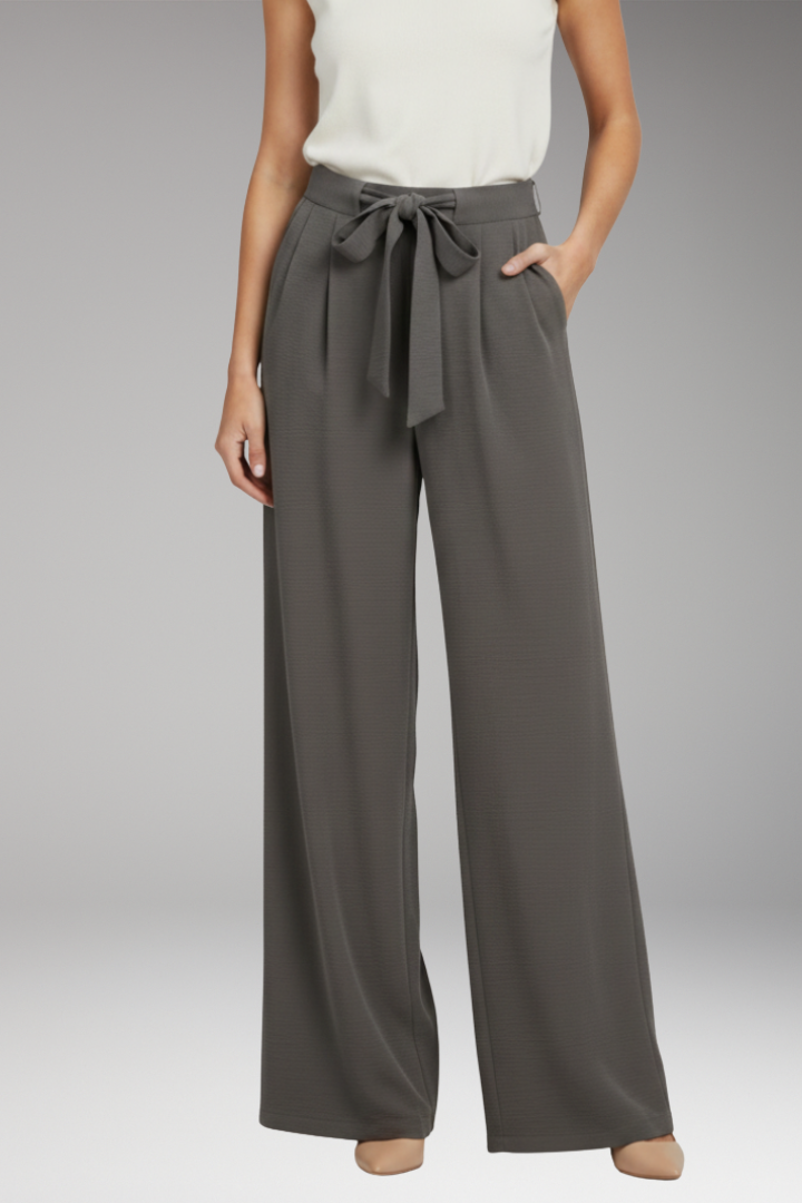 Women’s Palazzo Pants with High Waist and Drawstring